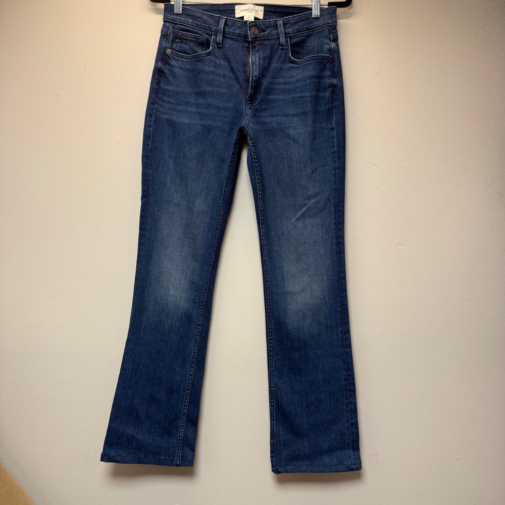 Lafayette 148 New York Slim Leg Jeans Womens 29 Dark Blue Excellent Made in USA